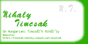 mihaly timcsak business card